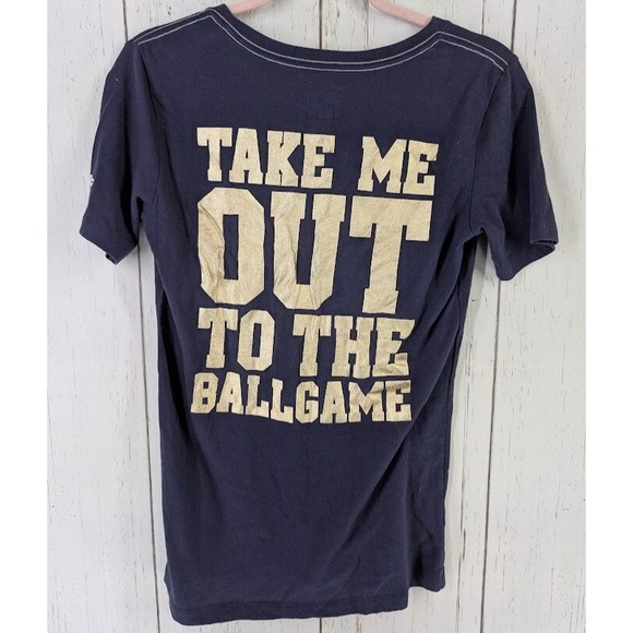 Victorias‎ Secret Size Medium TAKE ME OUT TO THE BALLGAME Blue Gold Shirt - Picture 8 of 8